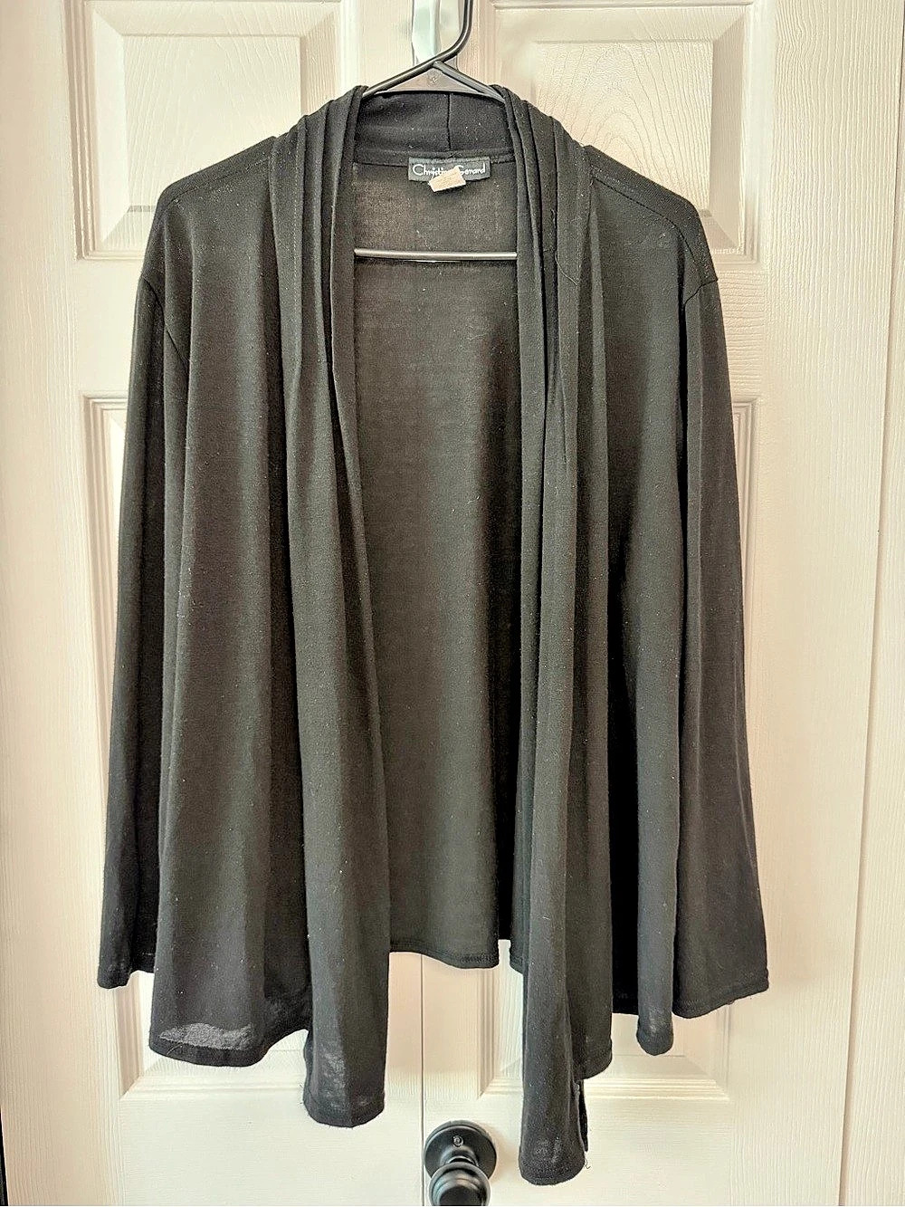 Christine Gerard Black Open Front Cardigan